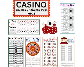 Casino Game Night Savings Challenge Pack 6PCS
