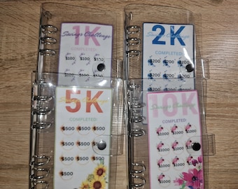 500 1K 2K 5K 10K 20K 50K 100K 250K & 500K Savings Challenge Binders | Cash Stuffing System |