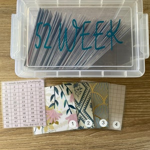 52 or 100 Envelope Challenge with Clear Box // 52 & 100 Week Savings Challenge// Fun Patterns