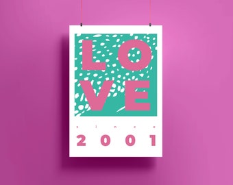 Personalized poster Love | Printable | Celebrate Love | Valentine's Day | In love | Anniversary | Wedding gift | Custom