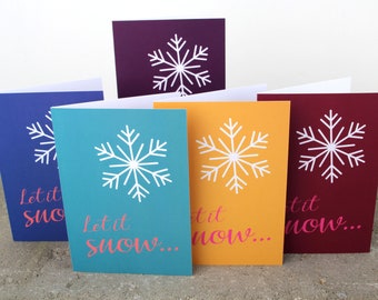 New Year's Card |  5 greeting cards |  Snowflake |  Modern and original greeting card |  Including envelopes