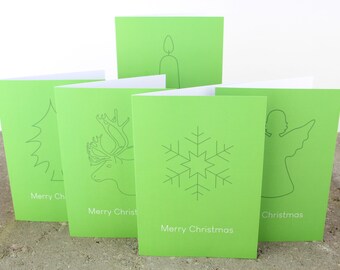 Merry Christmas | Greeting card set | Greeting card | Including matching envelope | Double greeting card | English Design