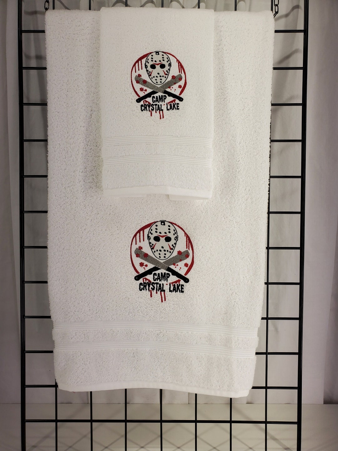 Custom Decorative Embroidered Towel Sets Horror and Witchy Etsy