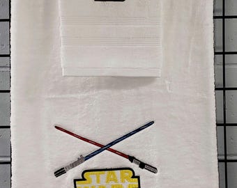 Embroidered Super Hero Towel Set: Custom Decorative Bath & Hand Towels