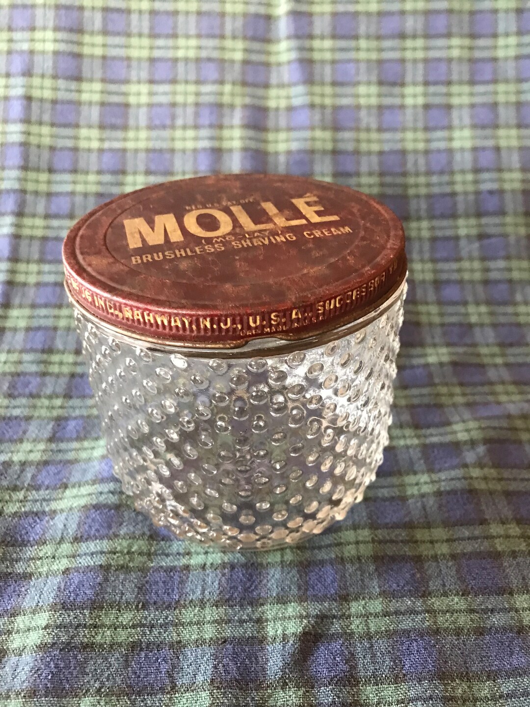 Vintage Hobnail Molle Brushless Shaving Cream Jar Vintage Etsy