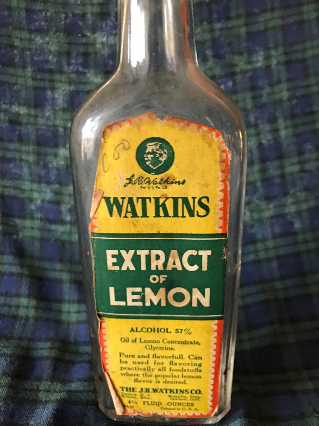 Vintage Watkins Lemon Extract Bottle Vintage JR Watkins Etsy