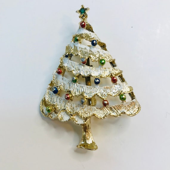 Vintage 1970s Gerry's Gold Colored Christmas Tree… - image 1