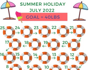 Rastreador de cuenta regresiva para la pérdida de peso con temática específica (digital)