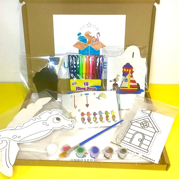 Seaside Themed Arts and Crafts Box - Children's Craft Kit - Craft Kit - Children's Arts and Craft - Party Arts and Craft Boxes