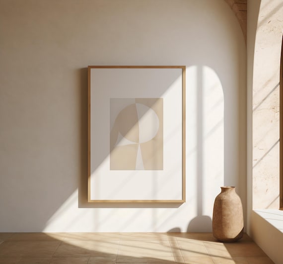 Soft Beige Minimal Abstract Wall Art | Fine Art Poster