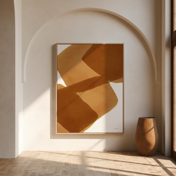 Minimalist Brown Abstract Shapes | Modern Digital Download Wall Art