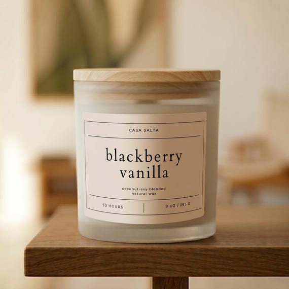 Coconut Soy Wood Wick Candle | Frosted Glass Maple Lid – Coastal Scented Home Gift