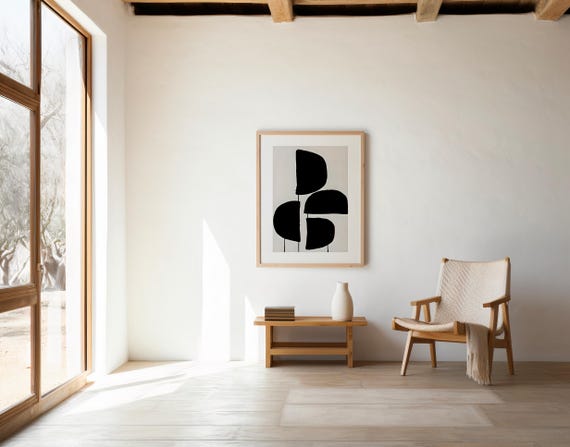 Bold Black Shapes with White Border – Digital Download