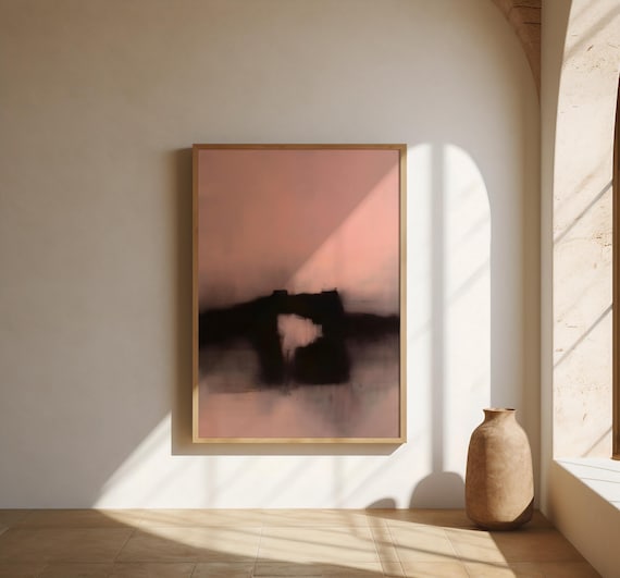 Abstract Blush Neutral Wall Art | Soft Minimal Landscape | Fine Art Poster (Unframed)