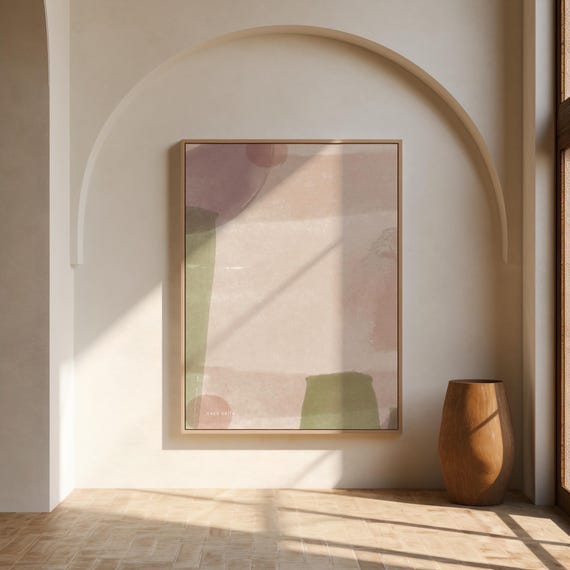 Watercolor Abstract Wall Art Print – Minimalist Boho Pastel Digital Download