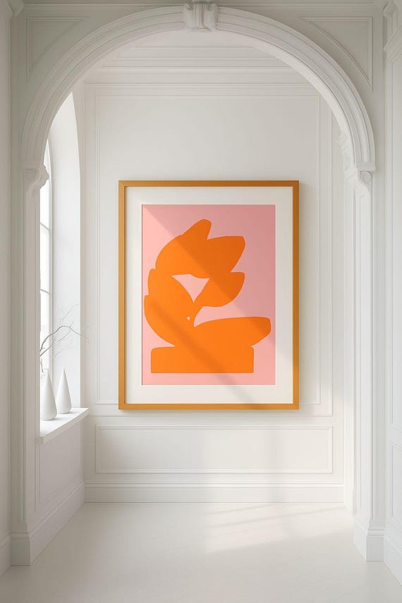 Minimalist Plant Print: Abstract Green Line Art, Modern Home Decor (Digital Download)