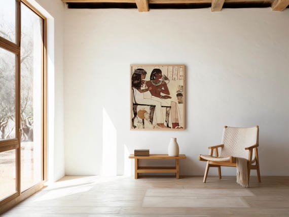 Ancient Egyptian Couple Portrait | Vintage Wall Art | Digital Download | Historical Home Decor Print