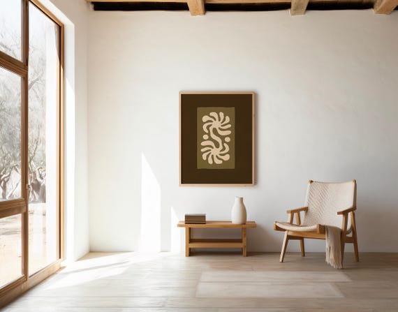 Organic Brown Abstract Wall Art | Digital Download