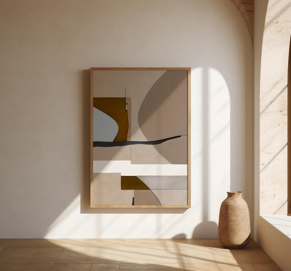 Modern Neutral Abstract Composition Wall Art – Fine Art Poster