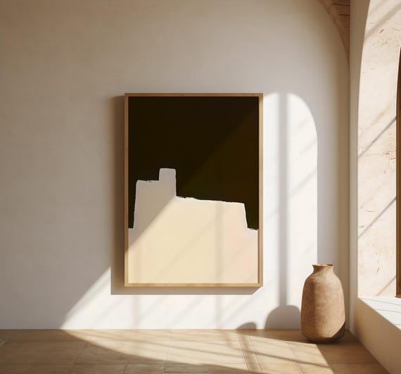 Dark Mocha Minimalist Abstract Wall Art | Fine Art Poster