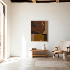 Väggkonst i modern stil med mitten av århundradet | Färgblockslinjer – Utskrivbar | Direktnedladdning