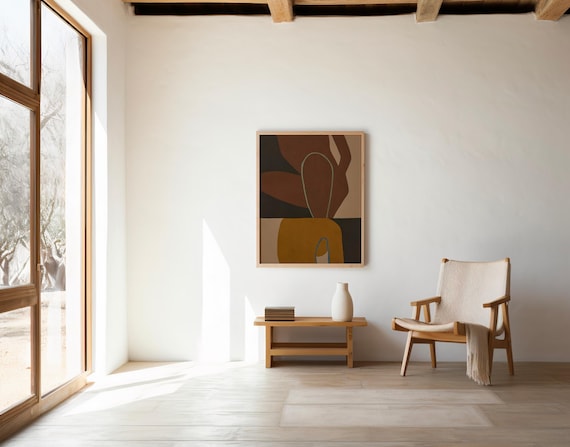 Digital Download: Modern Organic Abstract · Rust & Ochre Minimal Art Print