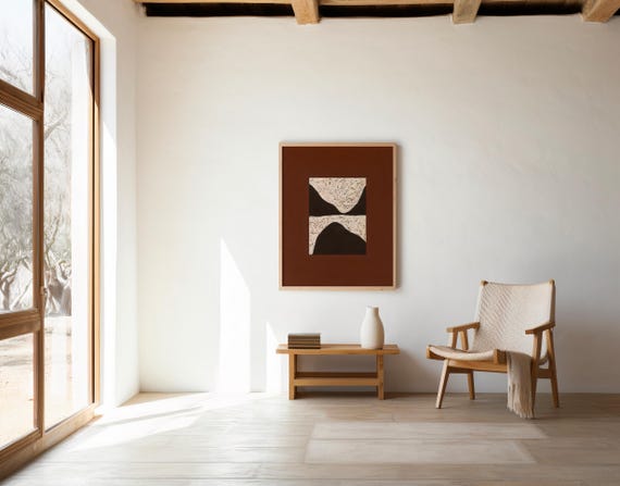 Brown and Cream Abstract Minimalist Wall Art – Digital Download