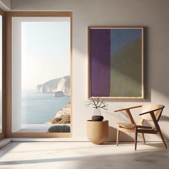 Fine Art Poster (Unframed): Soft Abstract Purple Blue | Modern Minimalist Wall Art