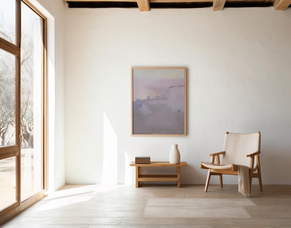 Soft Lavender Neutral Abstract Wall Art | Digital Download