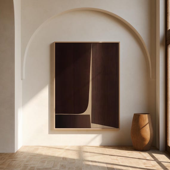 Digital Download: Modern Minimalist Brown Abstract Art Print | Neutral Wall Art | Contemporary Printable Poster