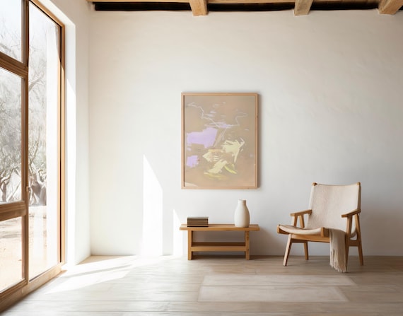 Soft Minimal Abstract Wall Art in Light Neutrals – Digital Download