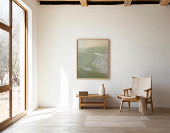 Sage Green Abstract Wall Art | Soft Neutral Minimal | Digital Download