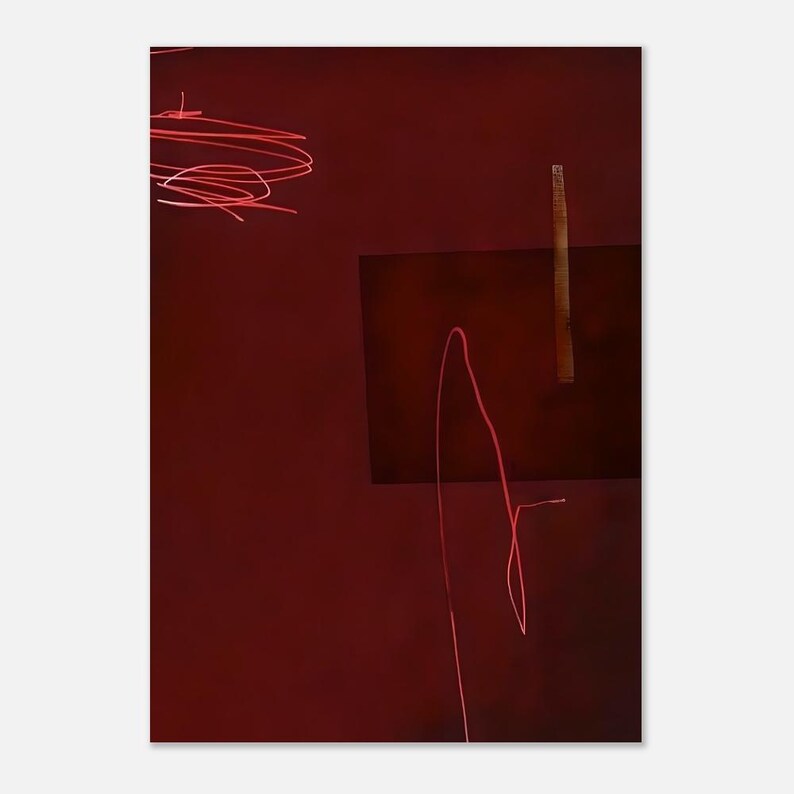Red Abstract Art Print | Modern Minimalist Wall Decor (frame Not ...