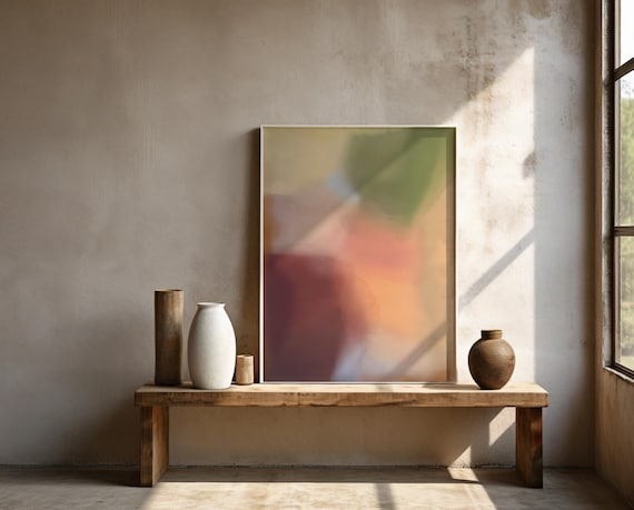 Soft Neutral Abstract Color Field Wall Art | Framed Poster