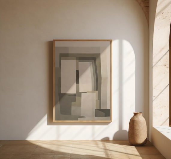 Neutral Geometric Abstract Wall Art – Fine Art Poster