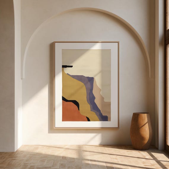 Minimal Abstract Wall Art • Modern Earth Tone Print • Neutral Boho Decor (Digital Download)