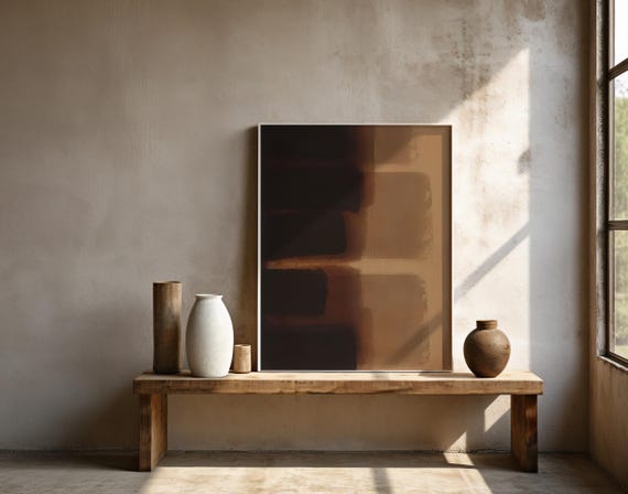 Brown Abstract Texture Art Print · Minimalist Earthy Wall Art (Digital Download)