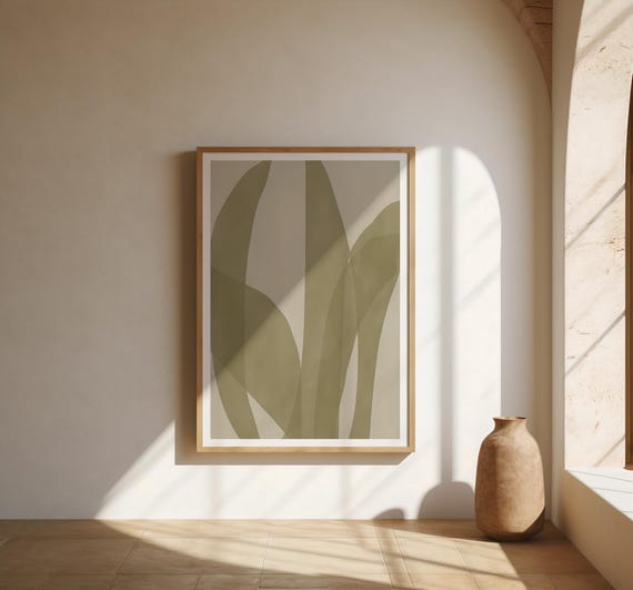 Olive Leaf Abstract Wall Art | Fine Art Poster