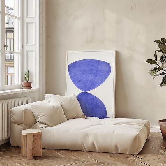 Digital Print - Striking Blue Minimalist Art Download | PRINTABLE ART