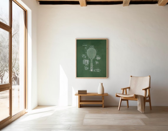 Vintage Tennis Racket Patent Art Print | Digital Download