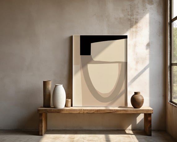 Black and Cream Abstract Wall Art | Arch Form – Framed Poster | Ready to Hang