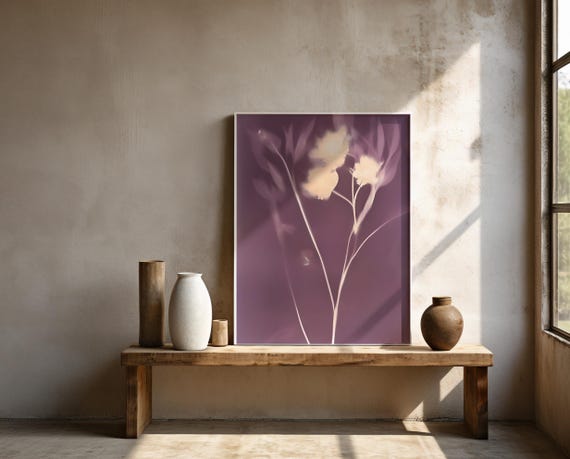 Purple Floral Wall Art | Botanical Poster (Framed Available)
