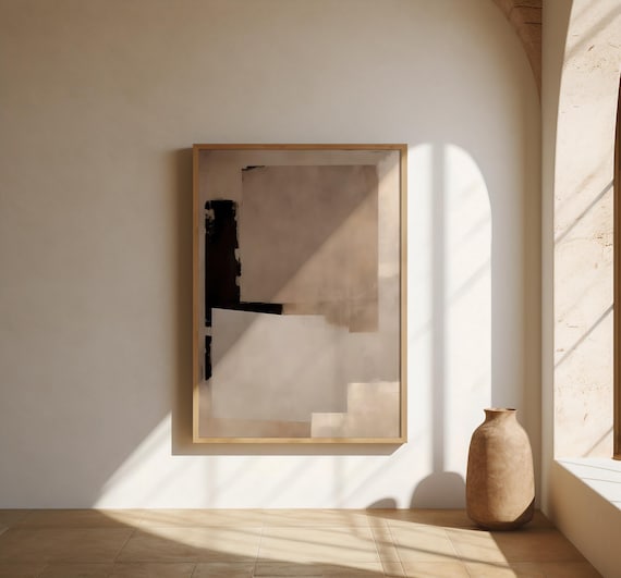 Neutral Beige Abstract Japandi Decor | Fine Art Poster