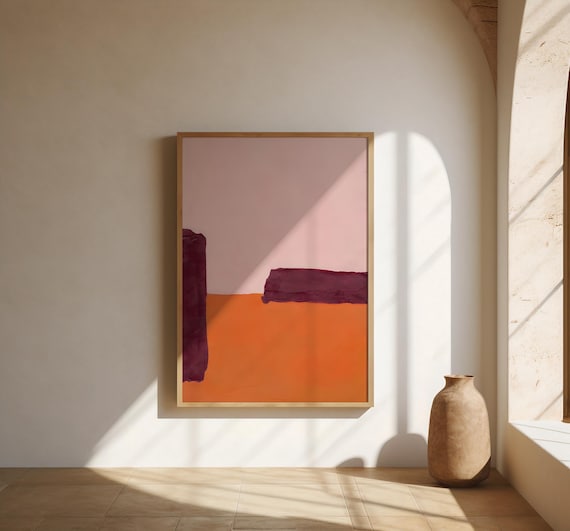 Warm Abstract Desert Wall Art – Minimalist Fine Art Poster