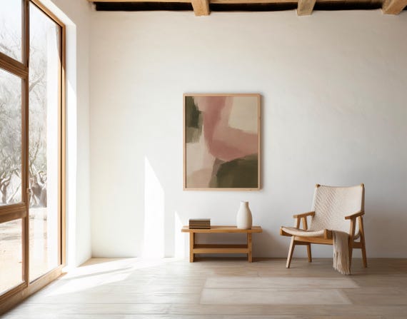 Dusty Pink Olive Color Block Wall Art | Modern Abstract – Printable | Instant Download