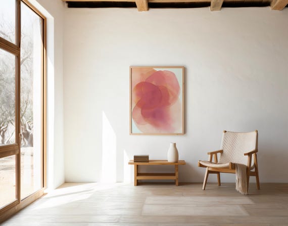 Rose and Coral Abstract Wall Art | Overlapping Circles – Printable | Instant Download