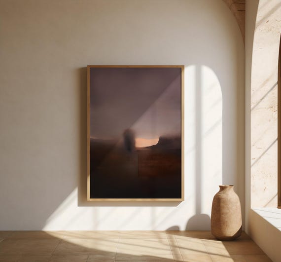 Moody Desert Abstract Wall Art – Atmospheric Landscape Fine Art Poster
