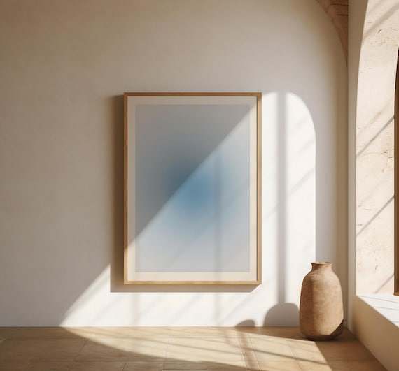 Fine Art Poster: Soft Blue Gradient Print · Minimal Modern Abstract Poster (Frame not included)