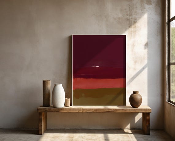 Abstract Earth Tone Color Block Wall Art | Framed Poster