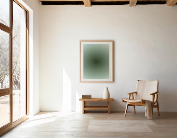 Gradient Sage Green Abstract Wall Art – Digital Download